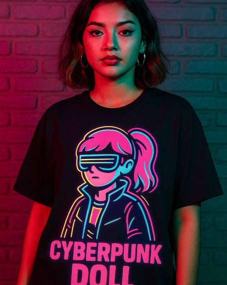 Cyberpunk Princess Edit | Futuristic Neon T-Shirts for Women | Herupstart Studio