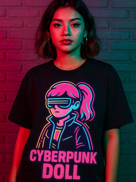Cyberpunk Princess Edit | Futuristic Neon T-Shirts for Women | Herupstart Studio