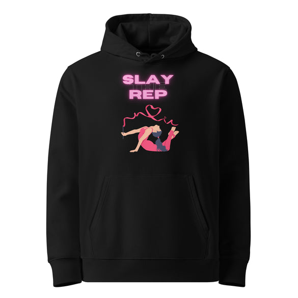 Slay the Rep organic cotton hoodie front view
